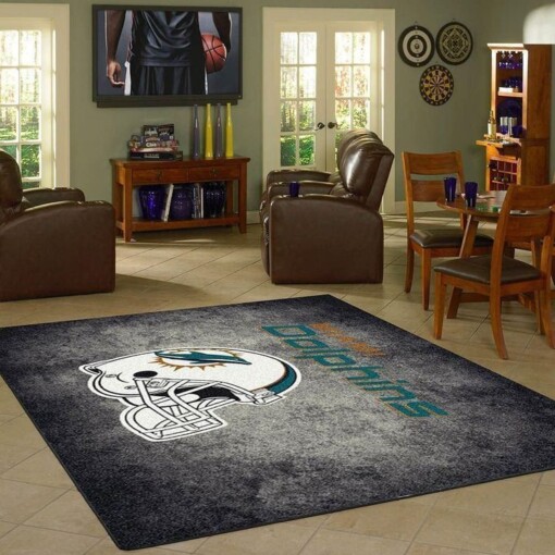 Miami Dolphins Living Room Area Rug