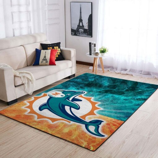 Miami Dolphins Living Room Area Rug