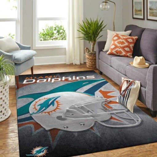 Miami Dolphins Living Room Area Rug