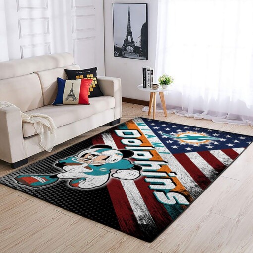 Miami Dolphins Living Room Area Rug