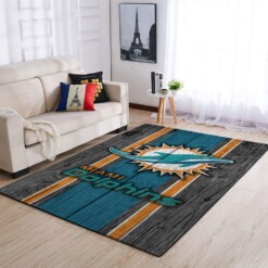 Miami Dolphins Living Room Area Rug