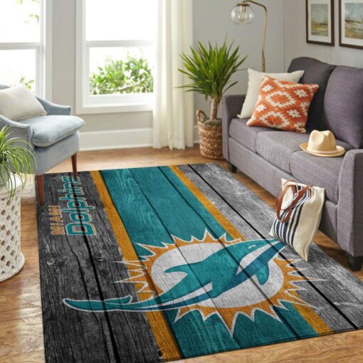 Miami Dolphins Living Room Area Rug