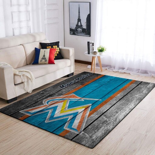 Miami Marlins Living Room Area Rug