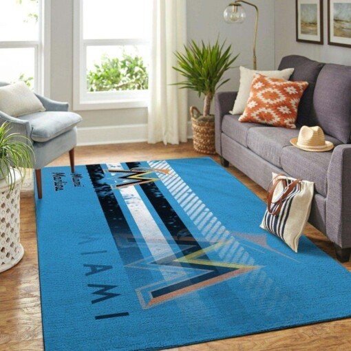 Miami Marlins Living Room Area Rug