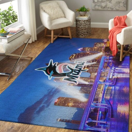 Miami Marlins Living Room Area Rug