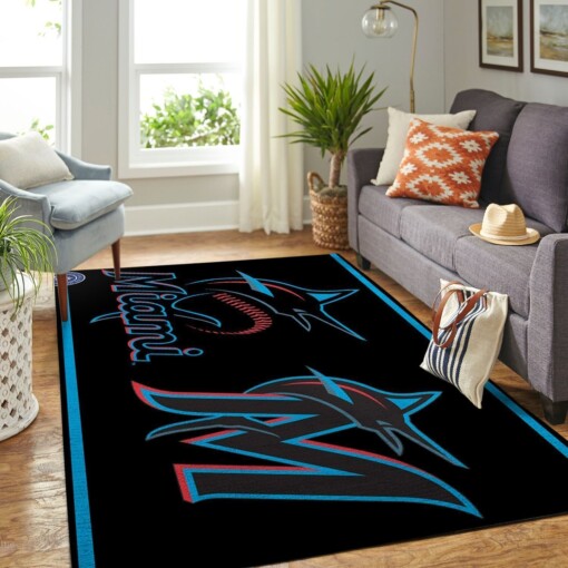 Miami Marlins Living Room Area Rug