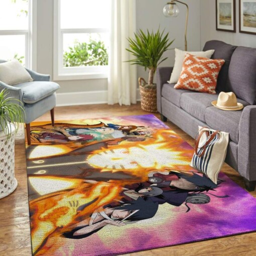 Naruto Themed Living Room Area Rug