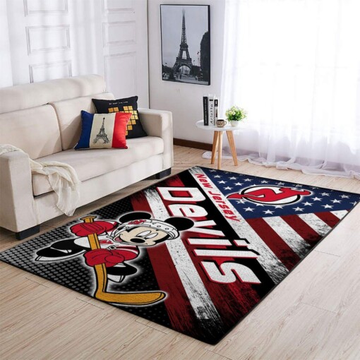 New Jersey Devils Living Room Area Rug