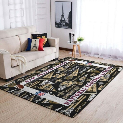 New Orleans Saints Living Room Area Rug