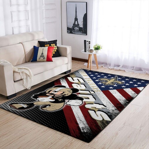 New Orleans Saints Living Room Area Rug