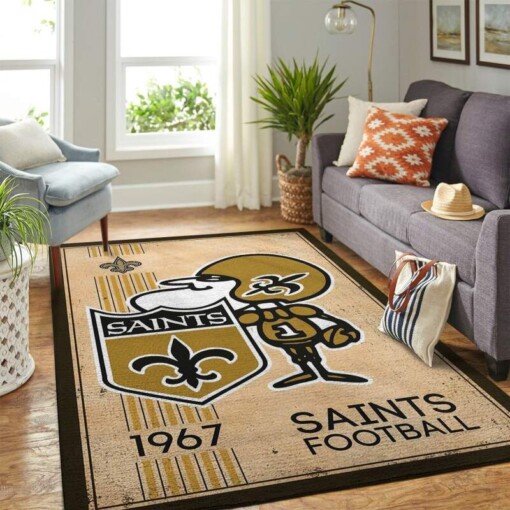 New Orleans Saints Living Room Area Rug