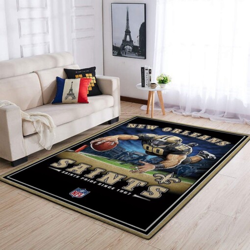 New Orleans Saints Living Room Area Rug