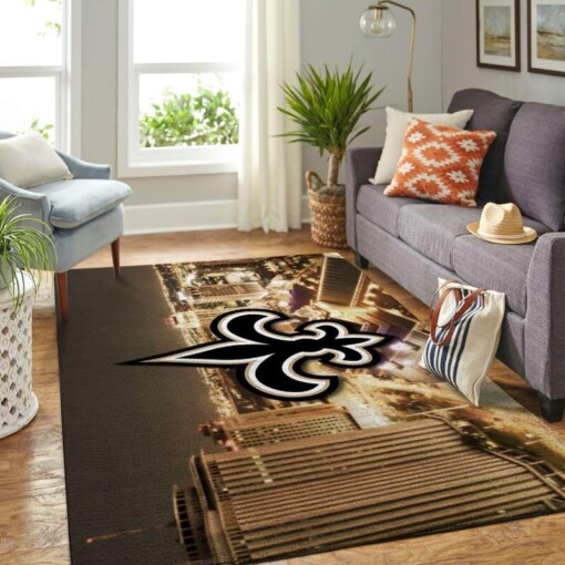 New Orleans Saints Living Room Area Rug