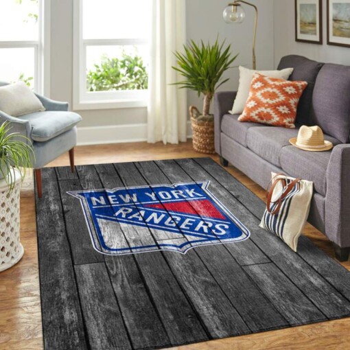 New York Rangers Living Room Area Rug