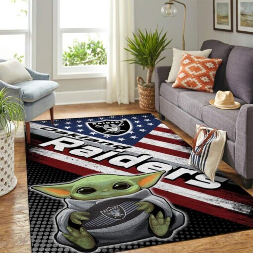 Oakland Raiders Living Room Area Rug