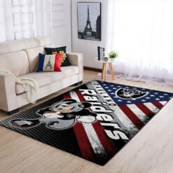 Oakland Raiders Living Room Area Rug