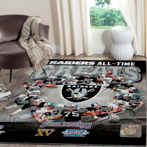 Oakland Raiders Living Room Area Rug