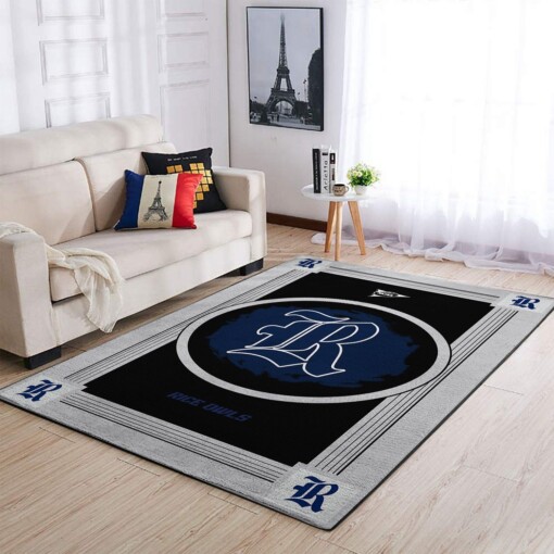 Rice Owls Living Room Area Rug