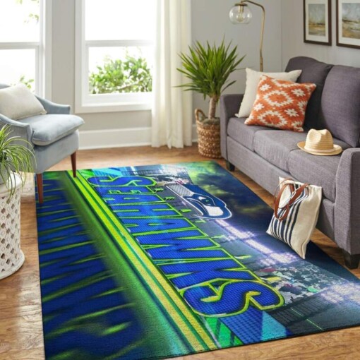 Seattle Seahawks Living Room Area Rug