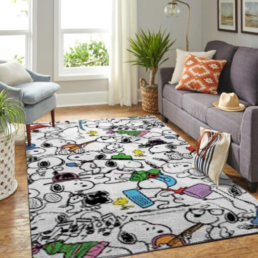 Snoopy And Peanuts Comic Living Room Area Rug