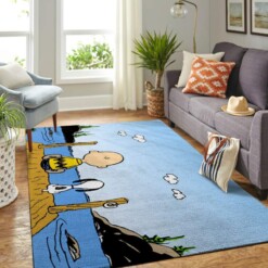 Snoopy Dog And Peanuts Comic Living Room Area Rug