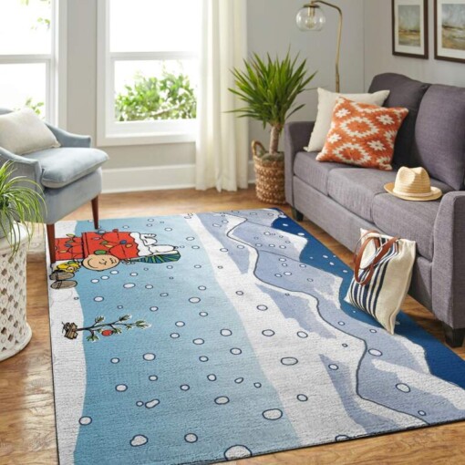 Snoopy Dog And Peanuts Comic Living Room Area Rug