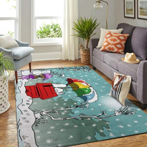 Snoopy Dog And Peanuts Comic Living Room Area Rug