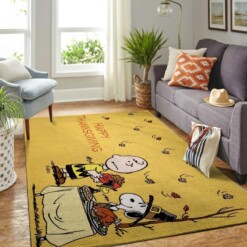 Snoopy Dog And Peanuts Comic Living Room Area Rug