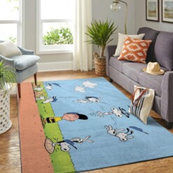 Snoopy Dog And Peanuts Comic Living Room Area Rug