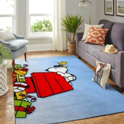 Snoopy Dog And Peanuts Comic Living Room Area Rug