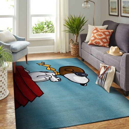 Snoopy Dog And Peanuts Comic Living Room Area Rug