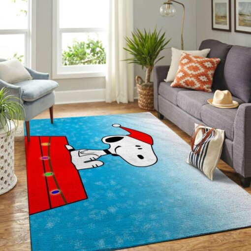 Snoopy Dog And Peanuts Comic Living Room Area Rug