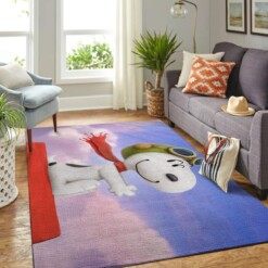 Snoopy Dog And Peanuts Comic Living Room Area Rug