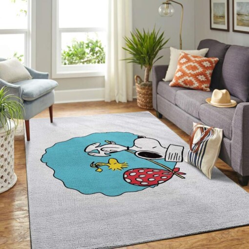 Snoopy Dog And Peanuts Comic Living Room Area Rug