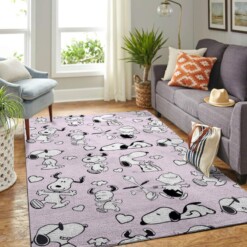 Snoopy Dog And Peanuts Comic Living Room Area Rug