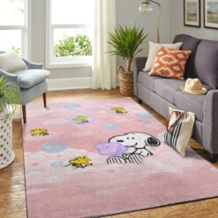 Snoopy Dog And Peanuts Comic Living Room Area Rug