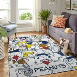 Snoopy Dog And Peanuts Comic Living Room Area Rug