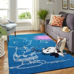 Snoopy Dog And Peanuts Comic Living Room Area Rug