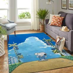 Snoopy Dog And Peanuts Comic Living Room Area Rug