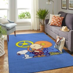 Snoopy Dog And Peanuts Comic Living Room Area Rug