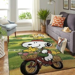 Snoopy Dog And Peanuts Comic Living Room Area Rug