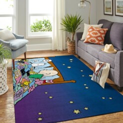 Snoopy Dog And Peanuts Comic Living Room Area Rug