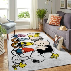 Snoopy Dog And Peanuts Comic Living Room Area Rug