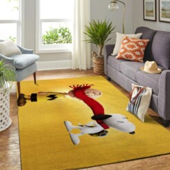 Snoopy Dog And Peanuts Comic Living Room Area Rug