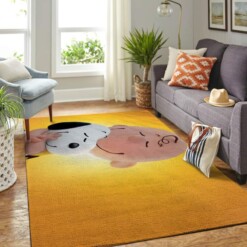 Snoopy Dog And Peanuts Comic Living Room Area Rug