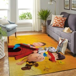 Snoopy Dog And Peanuts Comic Living Room Area Rug