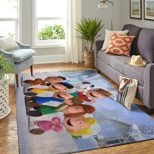 Snoopy Dog And Peanuts Comic Living Room Area Rug