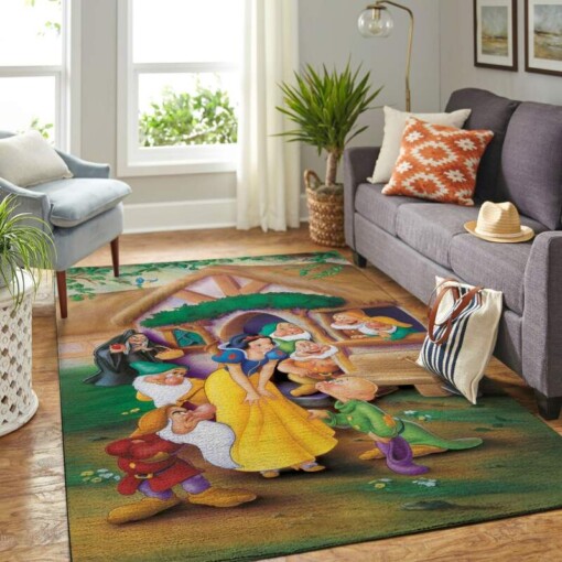 Snow White Princess And Seven Dwarfs Living Room Area Rug