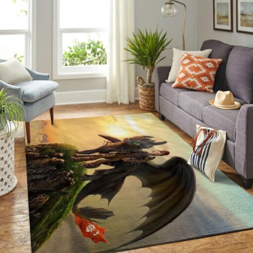 Toothless And Hiccup Living Room Area Rug