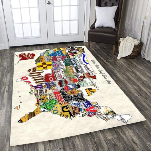 American Beer Map Rectangle Limited Edition Rug